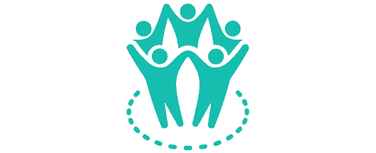 a graphic of people holding hands in a circle